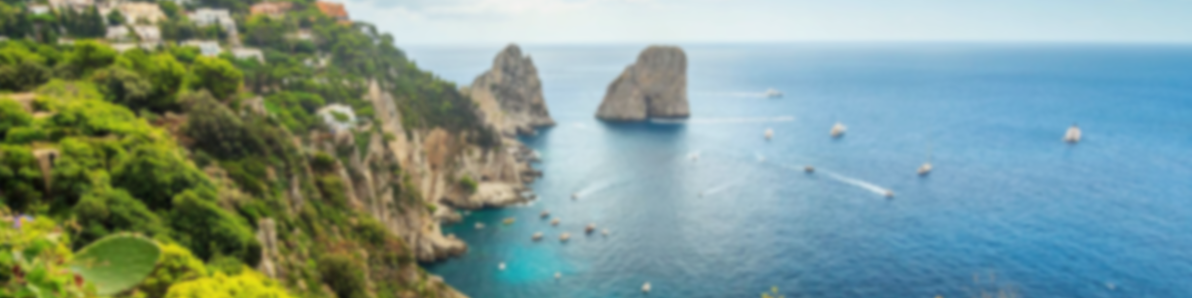 View of the Capri coast in Italy