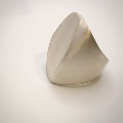 Silver ring on a white background